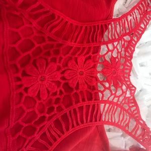 SUMMER RED HOTT CROCHET BACK TANK WITH SIDE TIES❤️